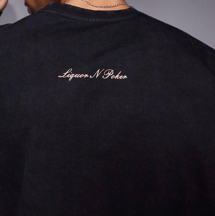 Liquor N Poker renaissance graphic long sleeve Tee in Grey