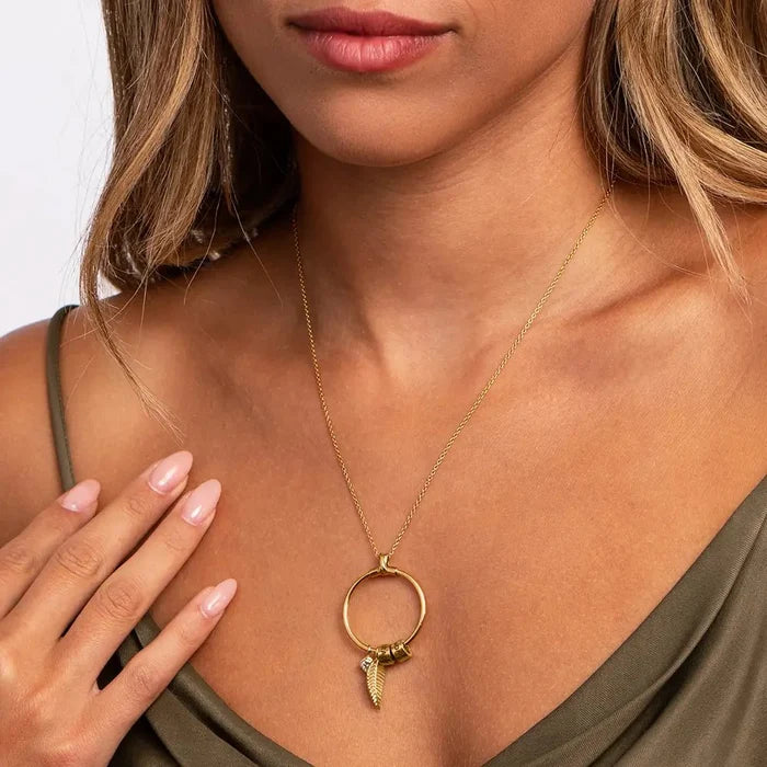 Lisa Bond Ring Necklace With Birthstone - Ornaments Co - 18K Gold Plated