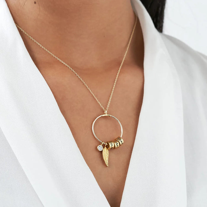Lisa Bond Ring Necklace With Birthstone - Ornaments Co - 18K Gold Plated