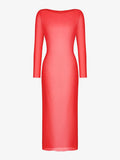 Popilush® Red Sheer Mesh Maxi Cover-Up Dress