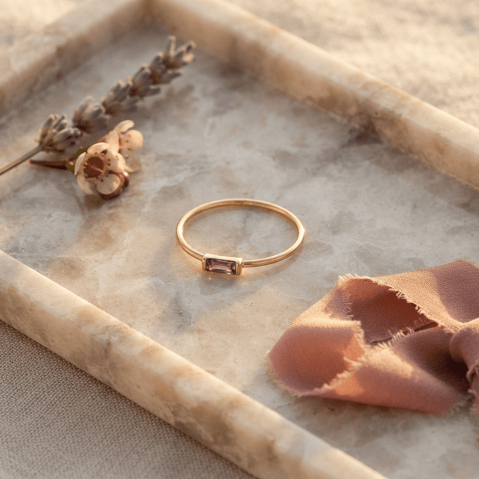 Luxe Square Stone Ring - Ornaments Co - 18K Gold Plated
