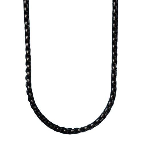 Mens Black Stainless Steel Chain Necklace