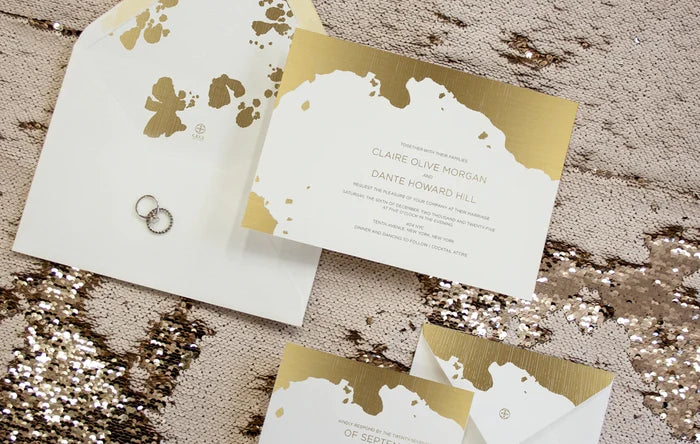 Mercury Glass Invitation Envelope