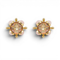 Monica Champagne And Rose Quartz Sputnik Earrings