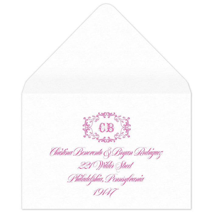 Monogram Reply Card Envelope
