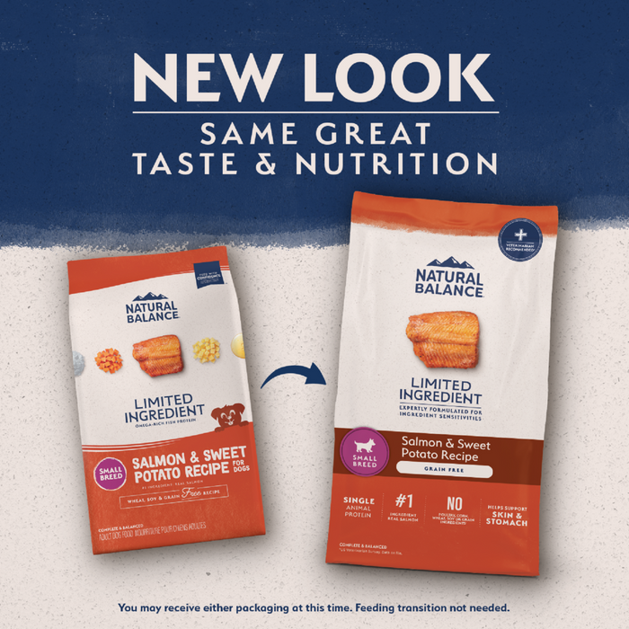 Natural Balance Limited Ingredient Grain Free Dry Dog Food for Small Breeds, Salmon & Sweet Potato