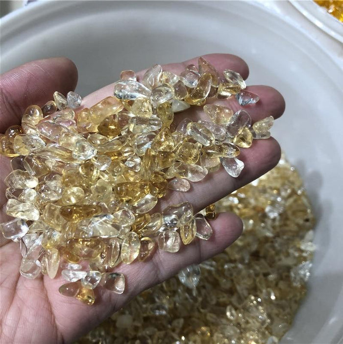 Natural Brazil Citrine Gravel Chips -Wholesale Crystals