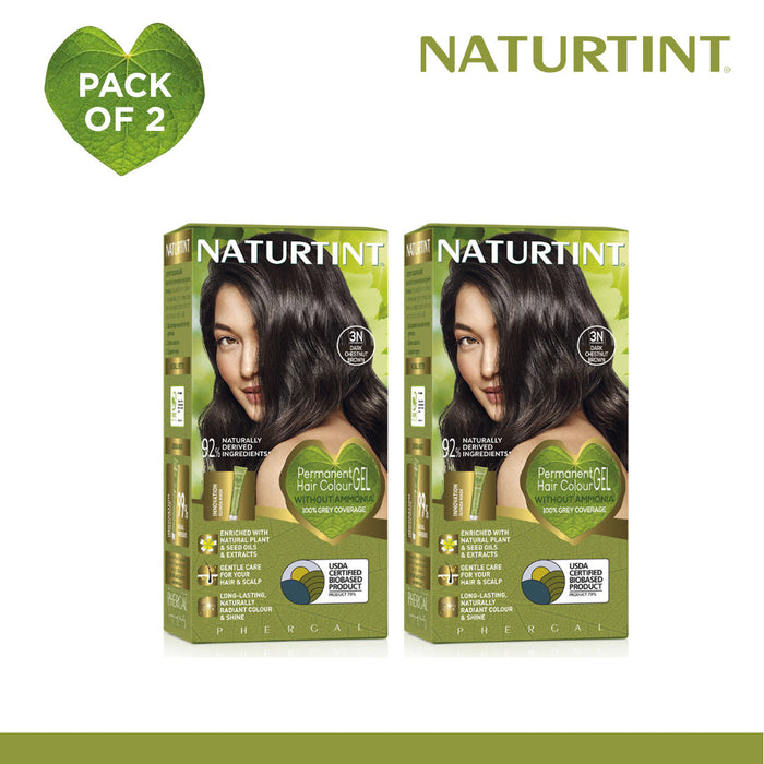Naturtint Hair Color 3N Pack of 3 - FREE Naturtint Hair Food Quinoa 30ml Expiration: Feb 2031