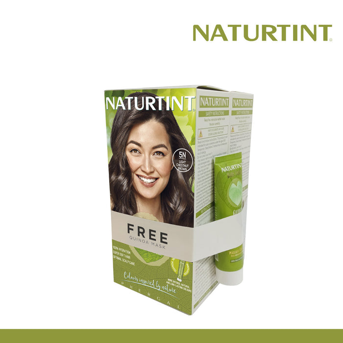 Naturtint Hair Color 5N Pack of 2 - FREE Naturtint Hair Food Quinoa 30ml Expiration: Feb 2031