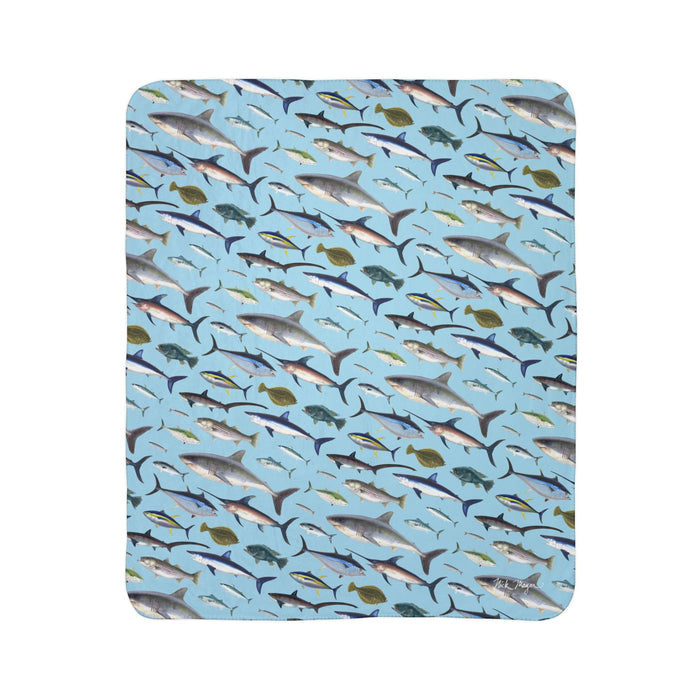 NE Fish Super Soft Sherpa Blanket Printify