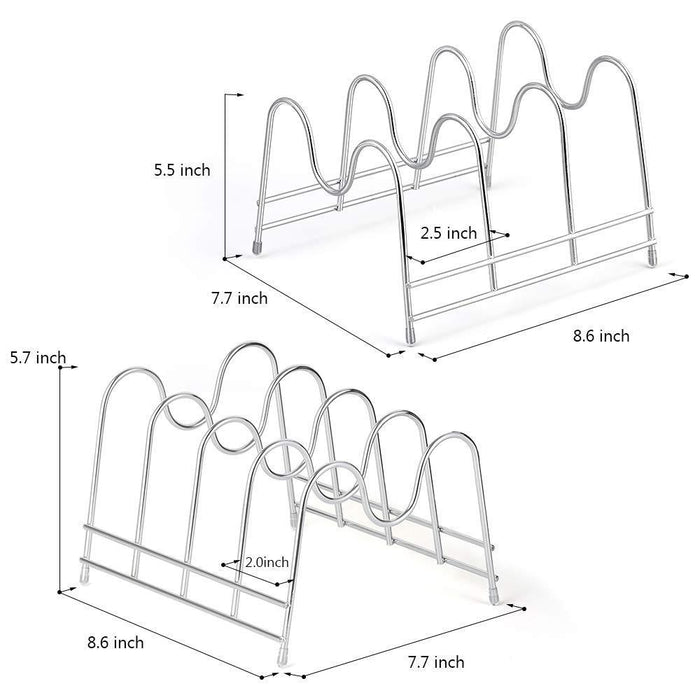 NEX 2-Pack Kitchen Cabinet Pan and Pot Lid Organizer Rack Holder