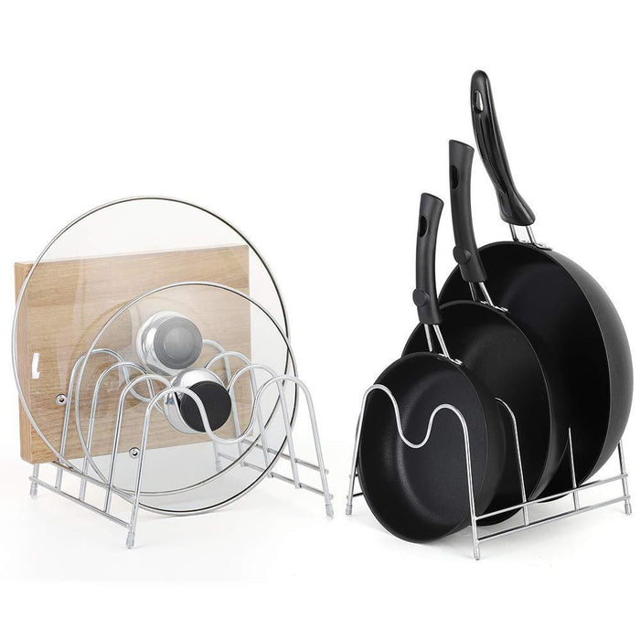 NEX 2-Pack Kitchen Cabinet Pan and Pot Lid Organizer Rack Holder