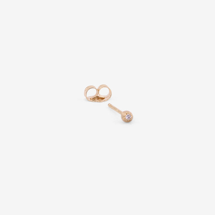 NICOLE LANDAW 14K & DIAMOND SINGLE SMALL BLOSSOM STUD, .075CT