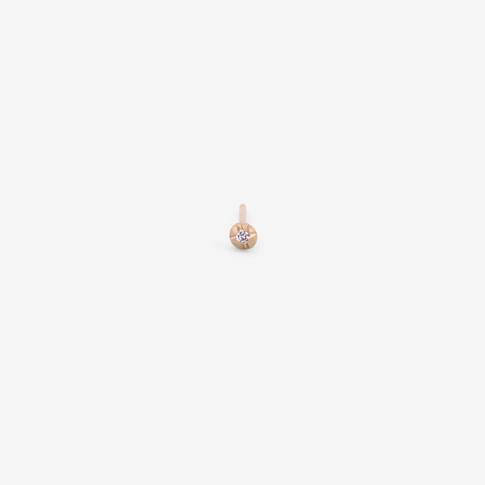 NICOLE LANDAW 14K & DIAMOND SINGLE SMALL BLOSSOM STUD, .075CT