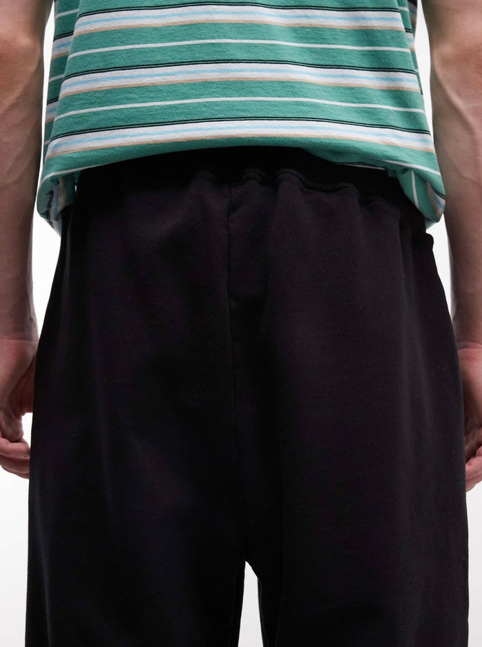 No Problemo 100% cotton logo straight leg joggers with tie waist in Black