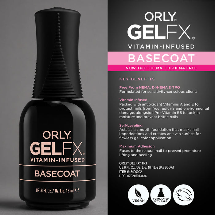 Orly Gel Fx Nail Treatment Base Coat 18ml New Formula TPO Free