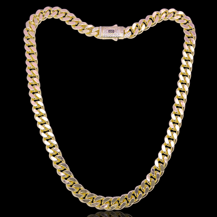 Oro Laminado Gold Filled 10mm Miami Cuban Chain w/ Lux Clasp