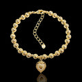 Oro Laminado Gold Filled Princess Heart Beads Bracelet
