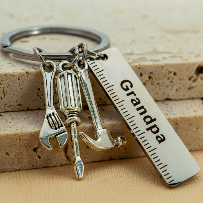 Personalized Dad Stainless Steel Tool Kit Keychain - Ornaments Co -