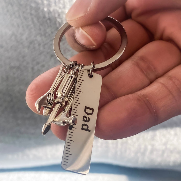 Personalized Dad Stainless Steel Tool Kit Keychain - Ornaments Co -