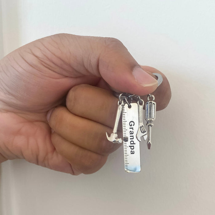 Personalized Dad Stainless Steel Tool Kit Keychain - Ornaments Co -