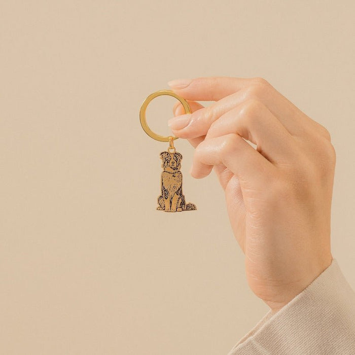 Personalized Pet Memorial Portrait Photo Keychain - Ornaments Co - Rose Gold
