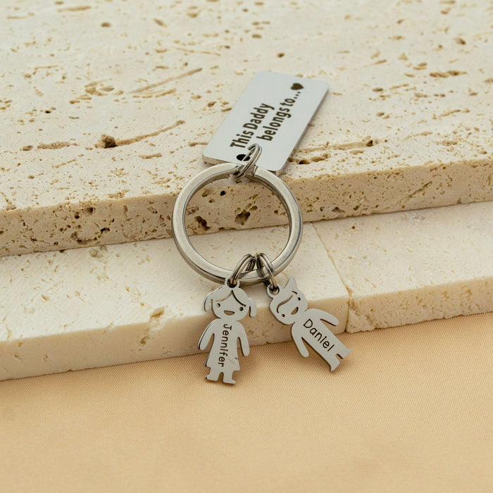 Personalized Stainless Steel Family Name Keychain - Ornaments Co - Silver