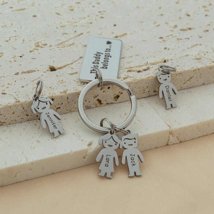 Personalized Stainless Steel Family Name Keychain - Ornaments Co - Silver