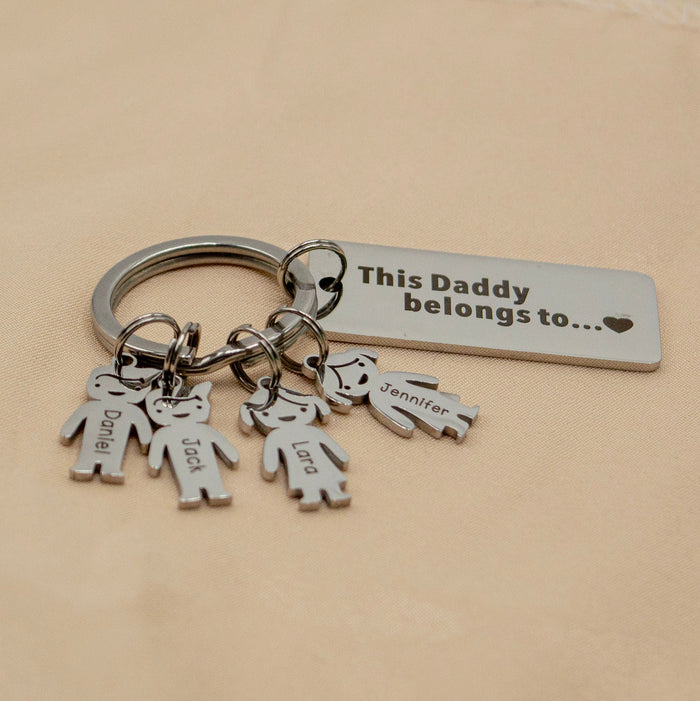 Personalized Stainless Steel Family Name Keychain - Ornaments Co - Silver