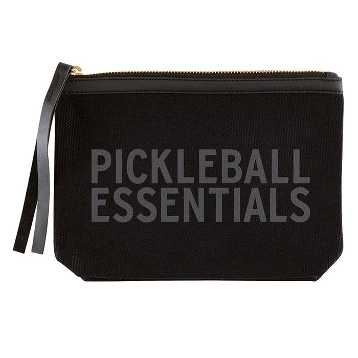 Pickleball Essentials Black Canvas Pouch