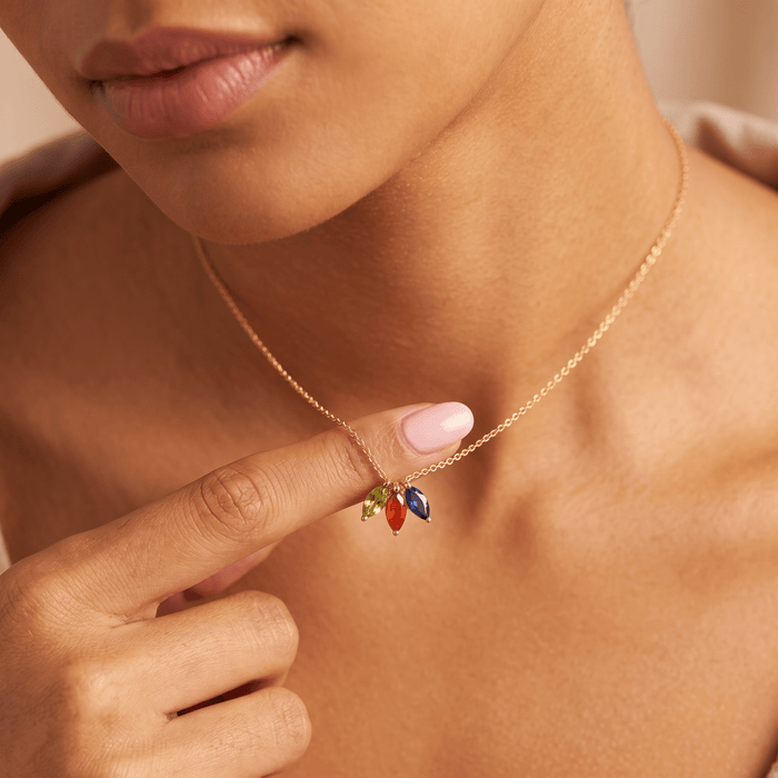 Prismelle Bloom Marquise Stone Necklace - Ornaments Co - 18K Gold Plated
