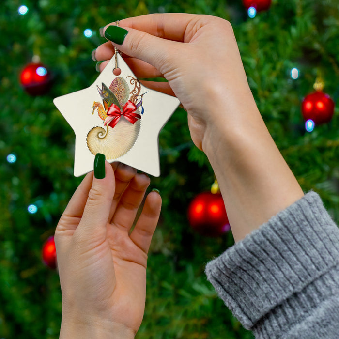 Sea Stocking Ceramic Ornament Printify