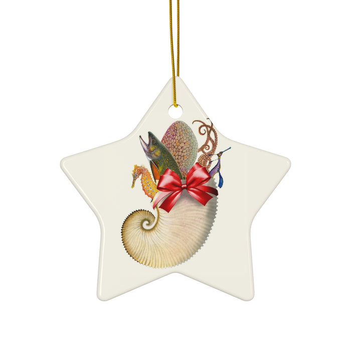 Sea Stocking Ceramic Ornament Printify