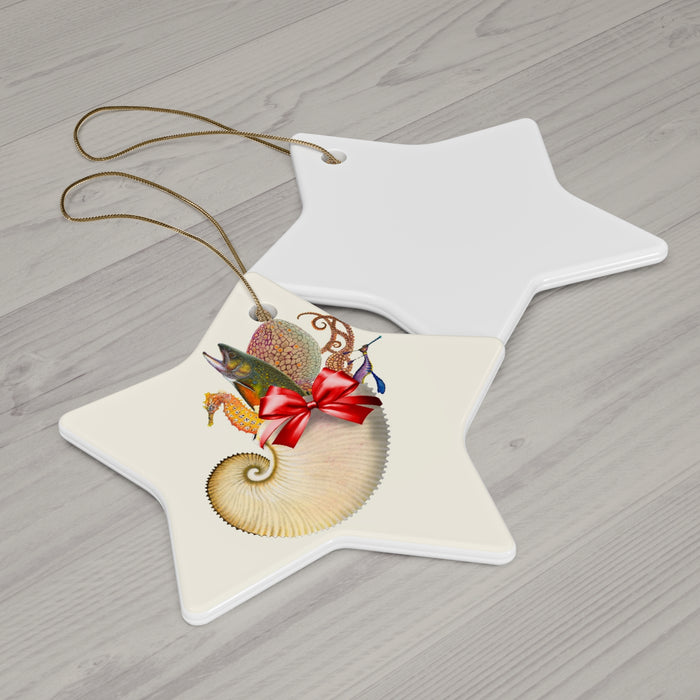 Sea Stocking Ceramic Ornament Printify
