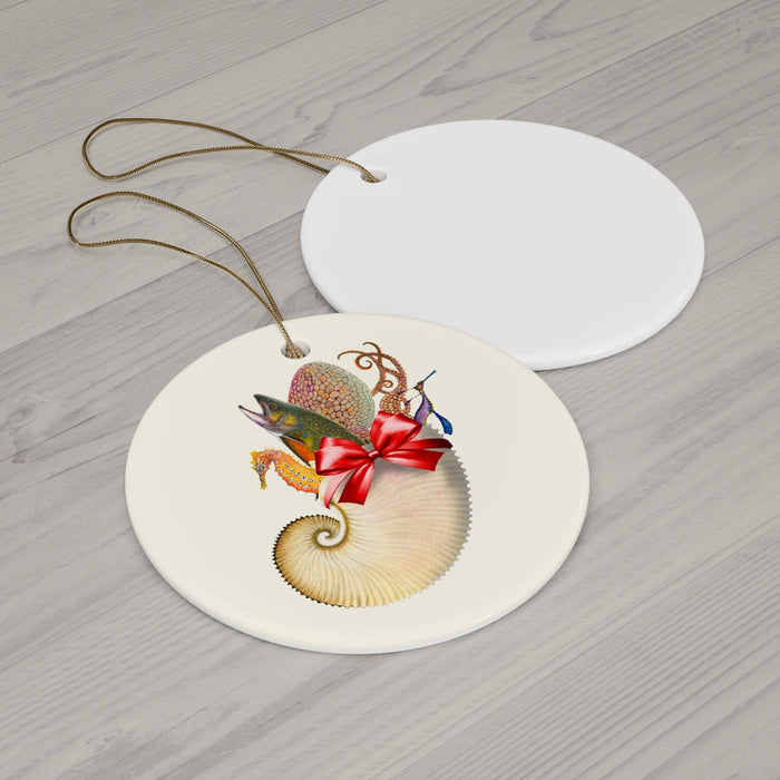 Sea Stocking Ceramic Ornament Printify