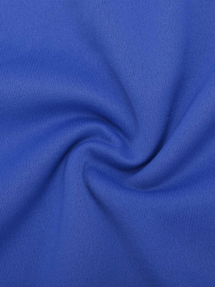 Blue fabric close-up, Popilush® shaping bodysuit material.