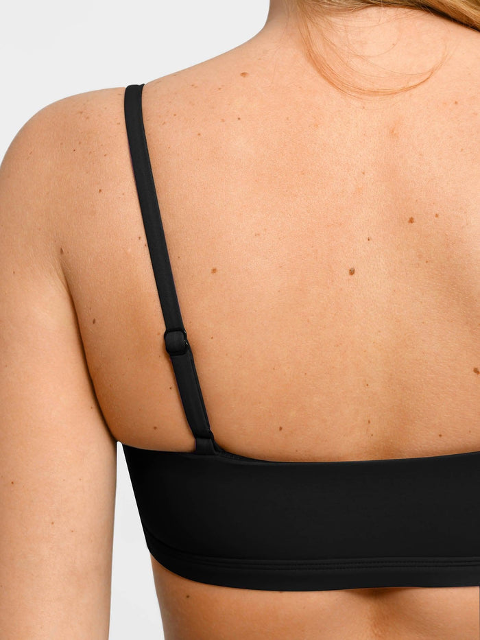 Popilush® Two-piece Swimsuit Shapewear Bust-Enhancing Draped Bikini Top