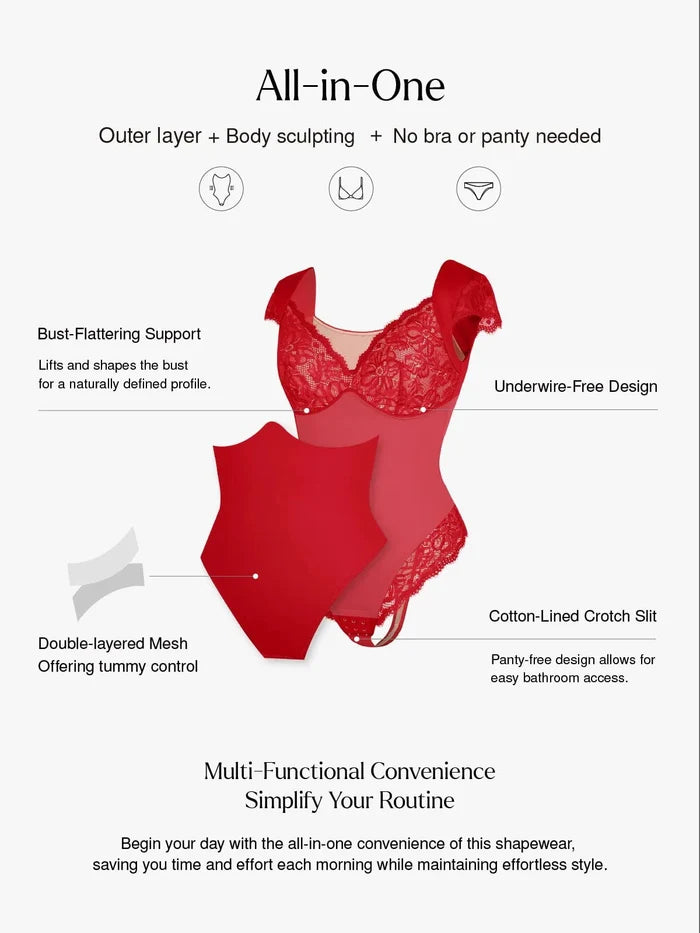 Effortless shaping: Popilush® bodysuit features an all-in-one design with bust support and tummy control.
