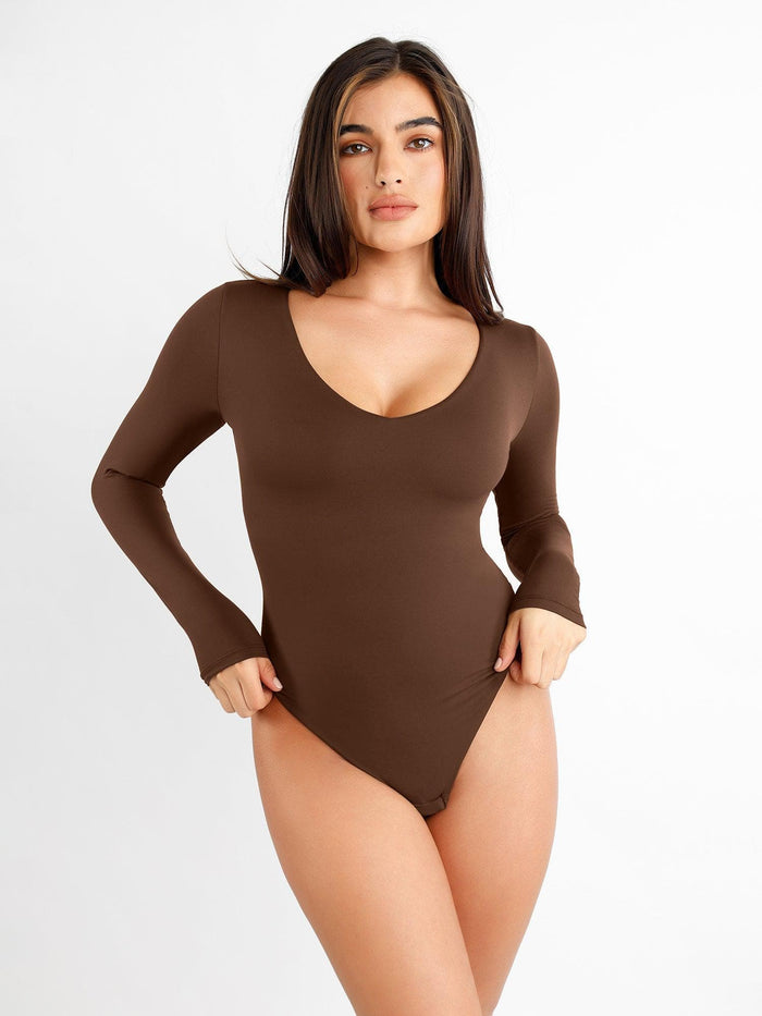 V-Neck / Brown / S