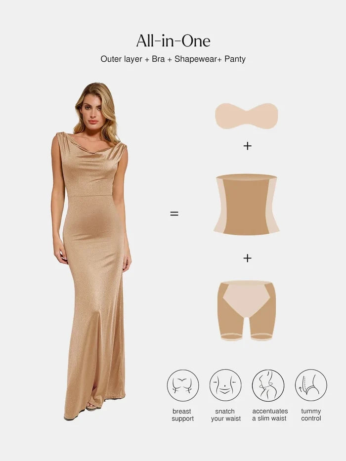 Popilush® Shapewear Convertible Shine Sculpting Mermaid Dress