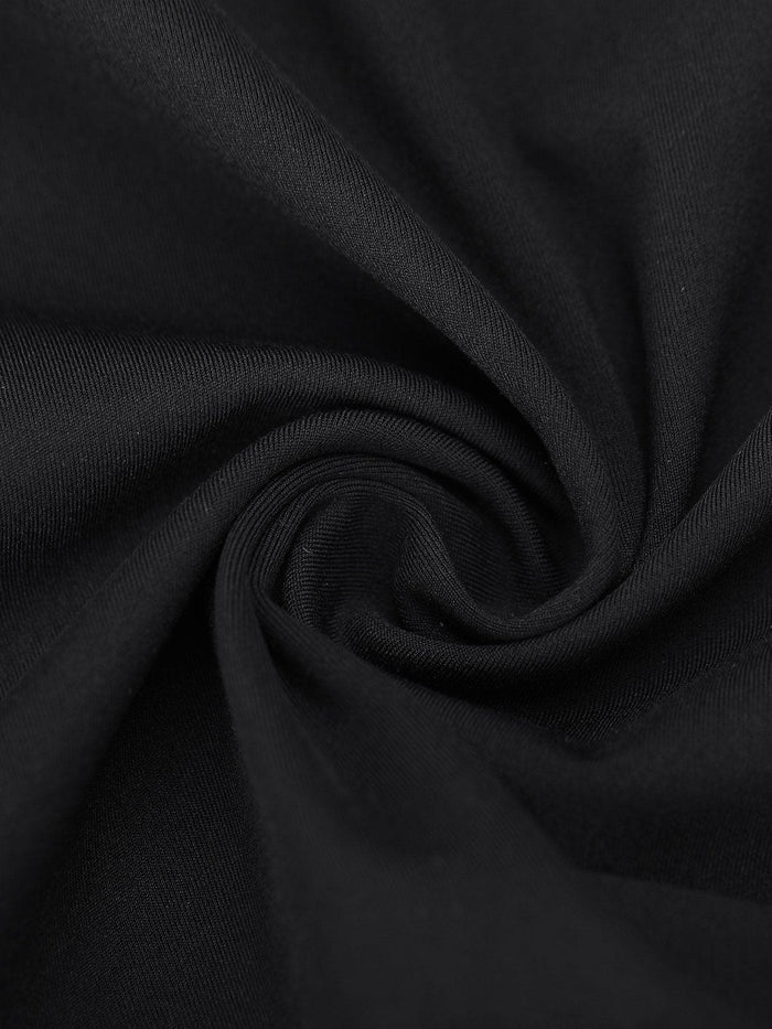 Black four-way stretch fabric with texture, material for tummy control shapewear dress.