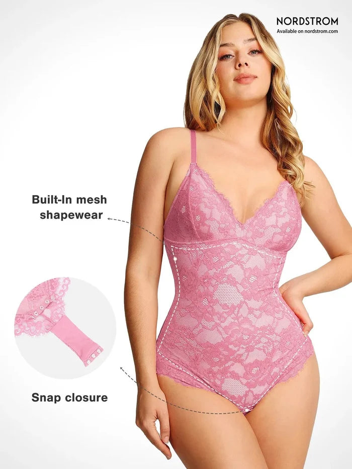 Popilush® Tops Body Shaper Jumpsuit Shapewear Firm Control Smoothing Full Lace Thong Bodysuit