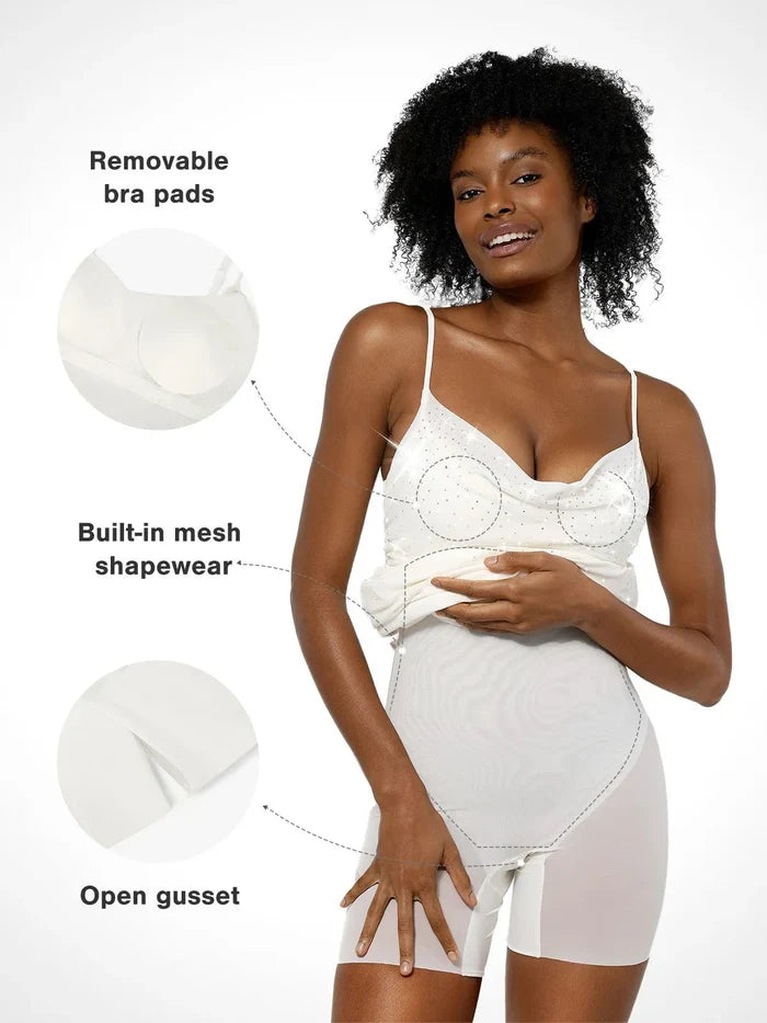 Popilush® built-in shapewear bodysuit showcasing comfort and design