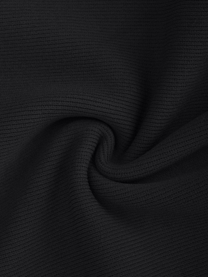Black ribbed stretch fabric detail for Popilush seamless jumpsuit