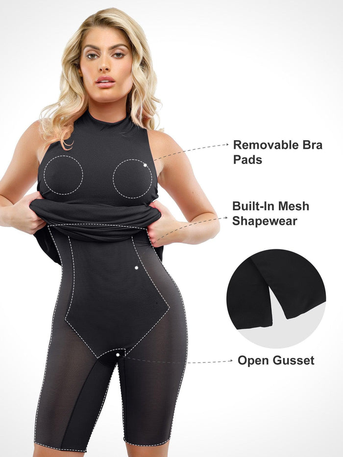 Popilush® Shapewear Dress Features: Mesh & Removable Pads