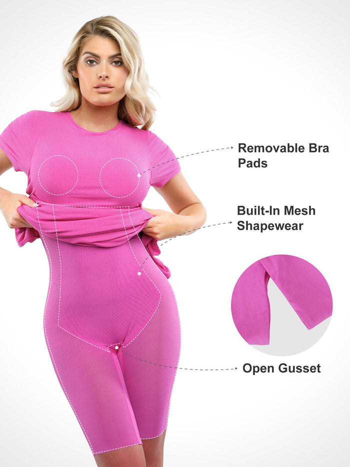 Popilush® shaping bodysuit, features: Removable Bra Pads, Mesh Shaping, Open Gusset