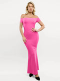 Popilush® Formal Bodycon Party Summer Dress Pink / XS Shapewear Off-Shoulder Tummy Control Smoothing Maxi Dress