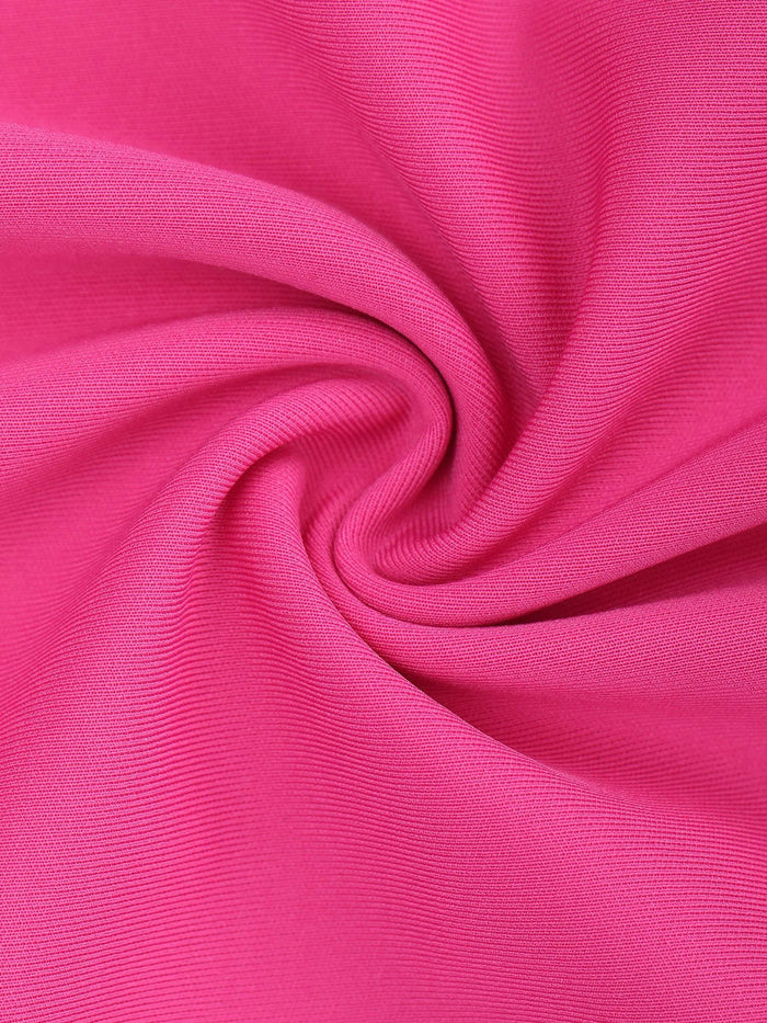 Detail of pink Popilush® dress fabric, texture and quality.