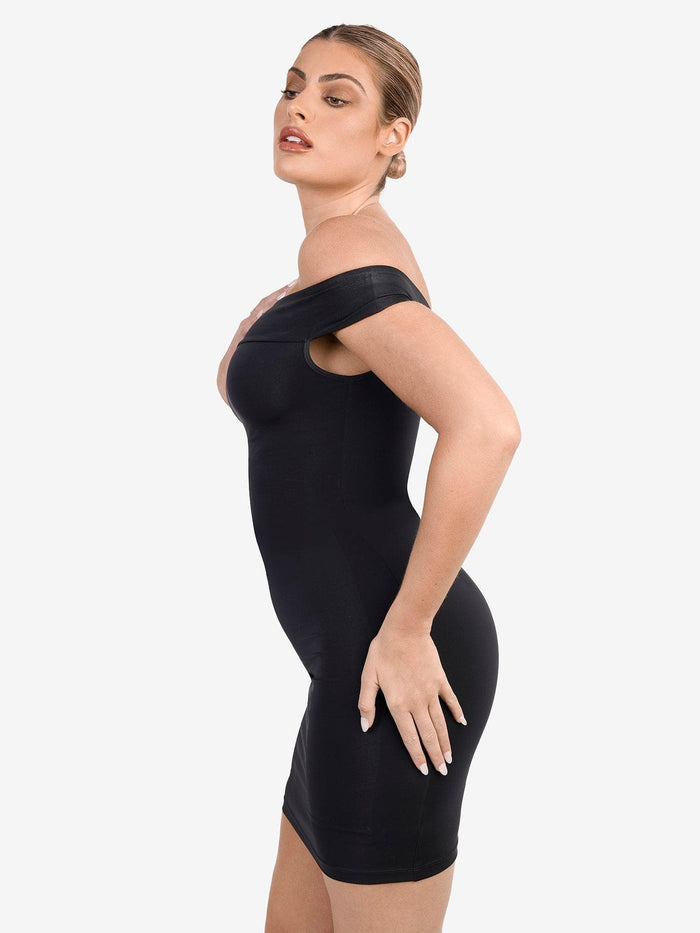 Popilush® off-shoulder mini dress in black, bodycon, special occasion wear
