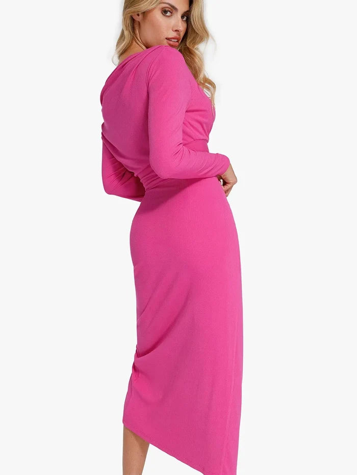 Popilush® modern dress, elegant pink shapewear set, slimming design for women.